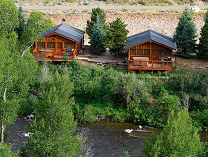 Birds eye view of Three Rivers Resort and Outfitting property in Gunnison Colorado