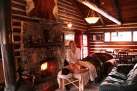 Relax with a massage at Antero Hot Springs Cabins in Buena Vista, Colorado