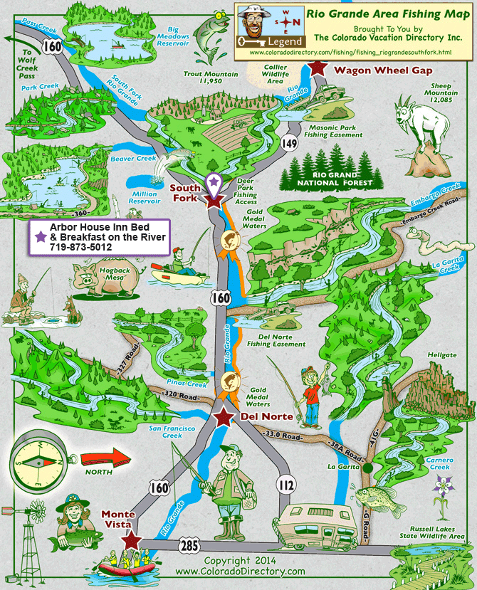 Location Map for Arbor House Inn Bed & Breakfast on the River in the South Fork Area