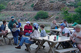 A large picnic area atArkansas River KOA & Loma Linda Motel, The Colorado Vacation Directory