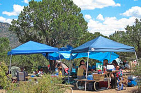 Tents at Arrowhead Point Campground Cabins and RV Park in Buena Vista Colorado