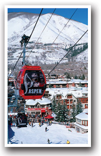 Red Ski Lift in Aspen Mountain Ski Resort, Colorado