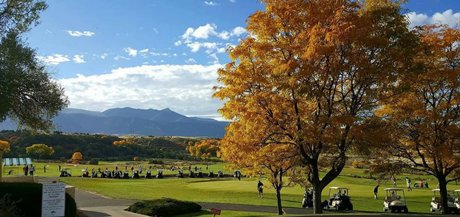 Scenic view of Award winning golf course at Battlement Mesa Golf Club in Rifle, Colorado. 18-Hole Championship Courses designed by Joe Finger, Ken Dye. Affordable Golf!