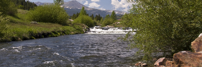 Beautiful river view at Breck Heaven Luxury Vacation Homes in Summit County, Colorado