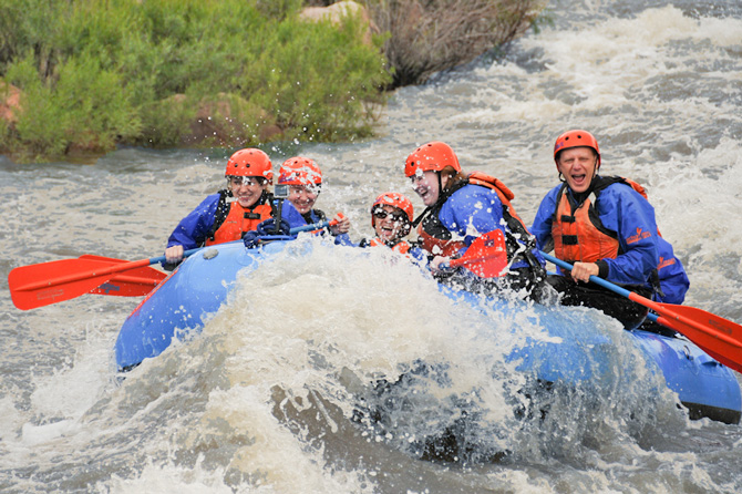 White water rafting the Arkansas River in the Royal Gorge near Canon City, Colorado.