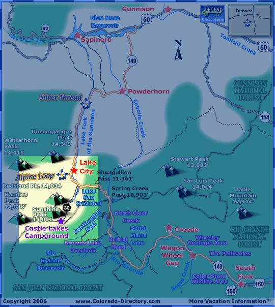 Castle Lakes Campground Location Map