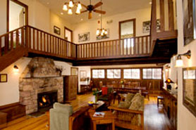 Beautiful interior of the Lodge at the Colorado Chautauqua in Boulder, Colorado