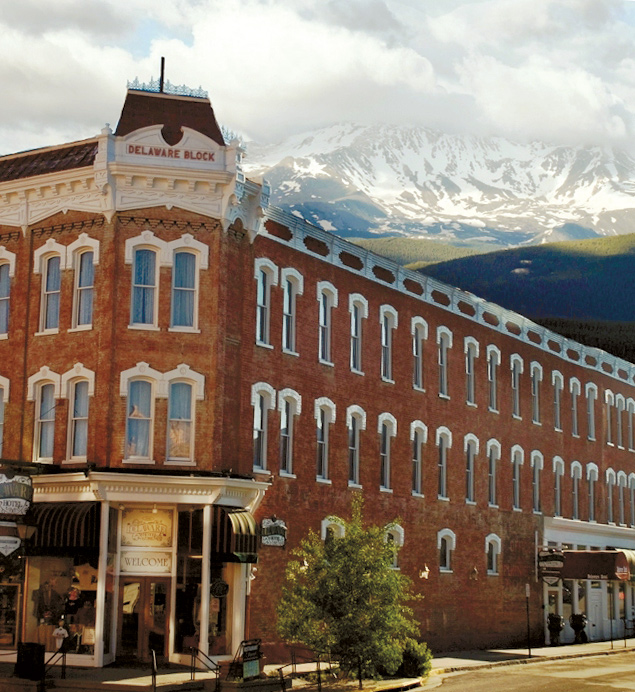 The outside of the Historic Delaware Hotel on Harrison Avenue in Leadville Colorado
