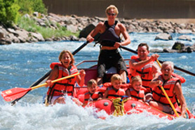 Rafters in Glenwood Canyon in Colorado