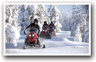 Snowmobiling the Grand Mesa area in Colorado