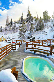 Hot springs pool in the winter at Hot Sulphur Springs, Colorado
