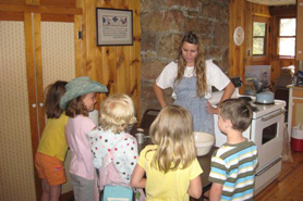 Kids on a tour at Hiwan Homestead Museum and Heritage Park in Evergreen, Colorado