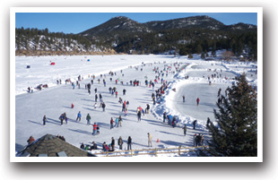Evergreen Lake in the winter time, Colorado