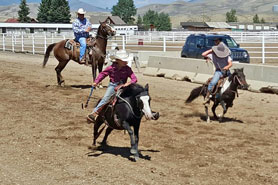 Junior Rodeo competition at the Middle Park Fair and Rodeo in Kremmling, Colorado.