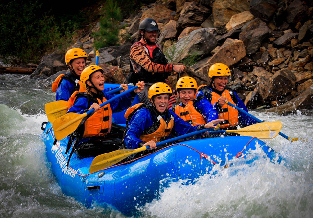 Whitewater rafters from A Liquid Descent Whitewater Rafting in Summit County, Colorado