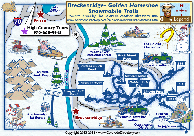 Breckenridge Area Snowmobile Trail Map, Colorado