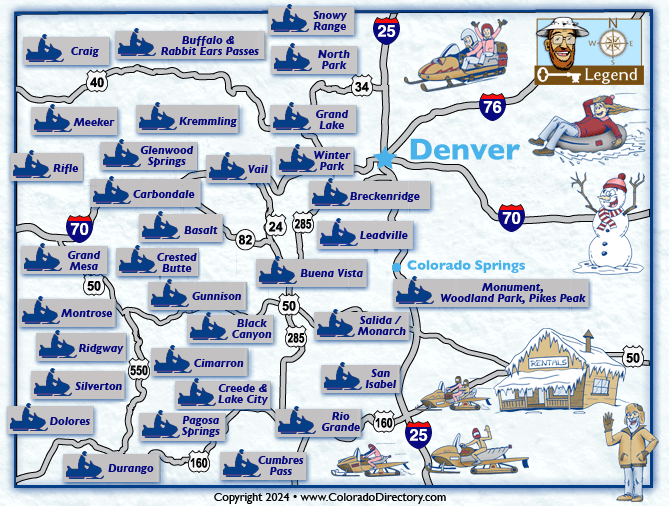 Colorado Snowmobile-Snowmobiling Trails Map