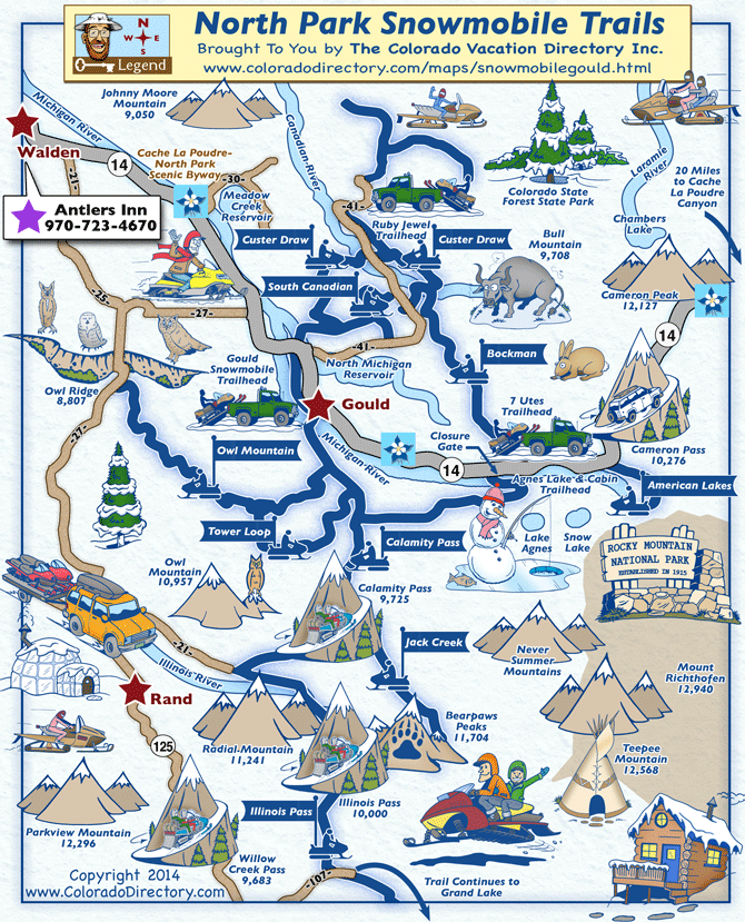 Gould Snowmobile Trails Map Colorado Vacation Directory