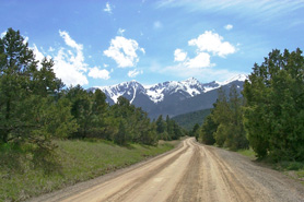 Hayden Creek Road with view of Hayden Pass, Colorado