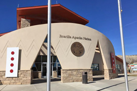 Entrance to the Jicarilla Apache Nation Building in Dulce, NM.