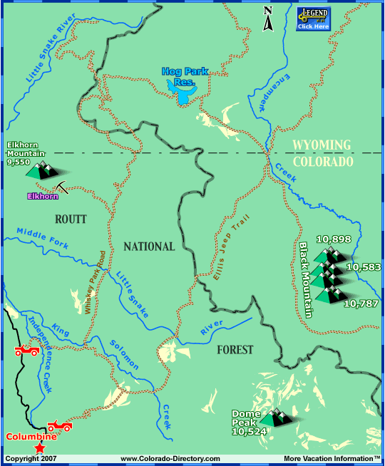 Columbine ATV, UTV, 4x4,  Jeep Trails Map, Colorado