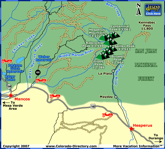 Durango ATV-UTV,  Jeep Trails Map, Colorado