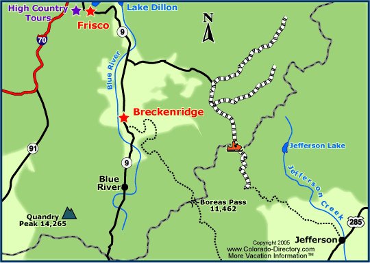 Breckenridge Trail Map. Not all towns appear on map.