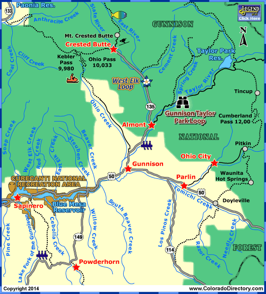 Gunnison Area Map, Colorado