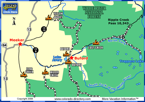 Meeker Snowmobile Trails Map, Colorado
