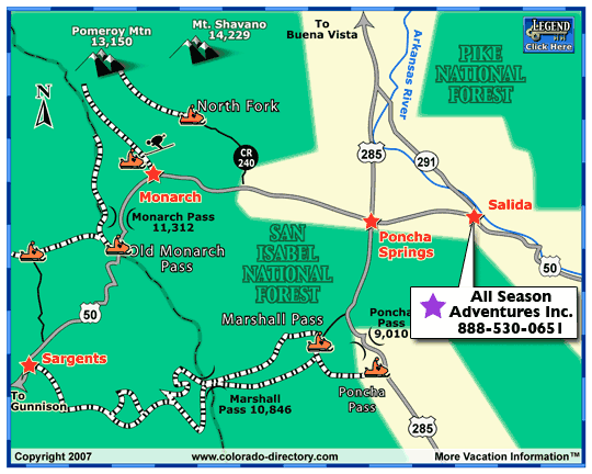 Salida &amp; Monarch Snowmobile Trails Map | Colorado Vacation Directory
