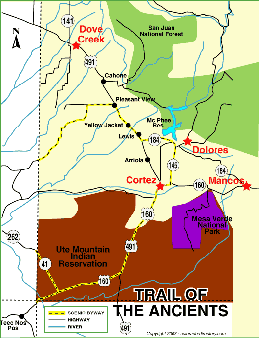 Trail of the Ancients Scenic Byway Map Colorado Vacation Directory