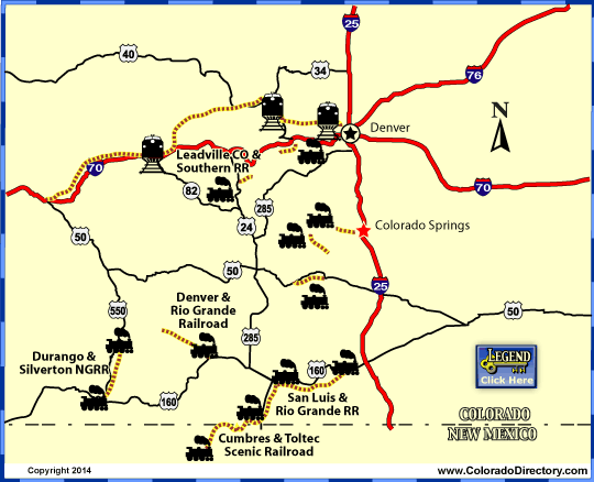 Colorado Train Rides  Railroad Maps  CO Vacation Directory
