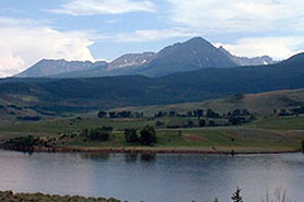 View of Gore Range from Melody Lodge Cabins near Summit County and Kremmling, Colorado