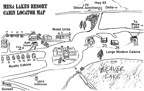 Mesa Lakes Resort, Property Layout Map, Grand Mesa, Colorado