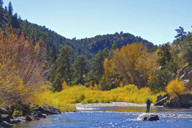 Fishing at Hecla Junction on the Arkansas River in Browns Canyon National Monument, Colorado