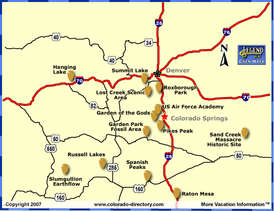 Colorado National Natural Landmarks Map, The Colorado Vacation Directory