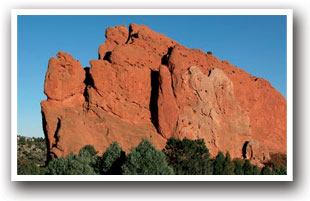 The Scotsman rock formation inside the Garden of the Gods, Colorado.