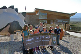 Kids participating in the Jr Ranger Program at Dinosaur National Monument in Colorado