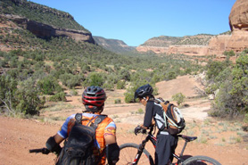 Mountainbikers in Red Canyon along the West End Trail Alliance, WETA, near Nucla and Naturita, Colorado
