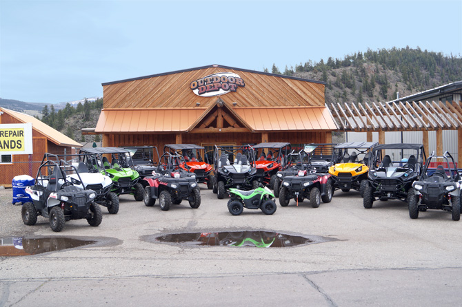 The Front of Outdoor Depot with ATV's for rent in the South Fork Area of Colorado
