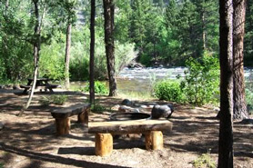 A day use fire pit at Archer's Poudre River Resort near Fort Collins, Colorado