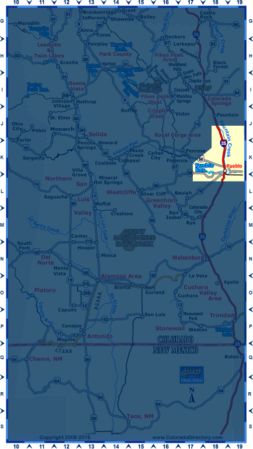 South Central Colorado Map