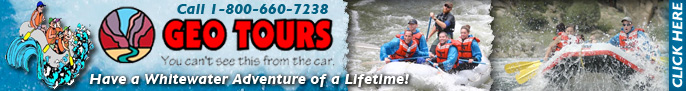 Click here for Geo Tours, rafting on the Clear Creek, Upper Colorado, and Arkansas rivers, in Colorado