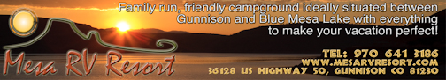 cabins, RV camping, fishing, gunnison colorado