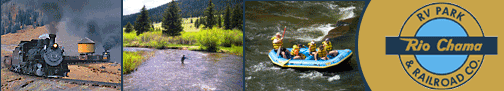 click for Train Rides, Fishing, Rafting, RV & Tent Camping, Chama, NM, The CVD
