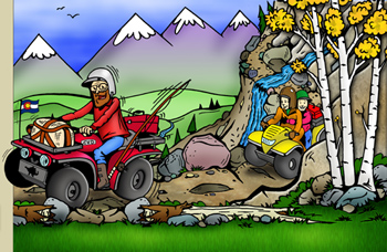Colorado atv and utv rentals, tours, sales, service and trails illustration