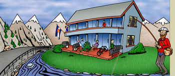 Colorado condos, townhomes and suite rentals illustration