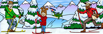 Colorado cross-country skiing rentals and trails illustration