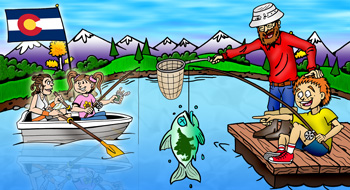 Colorado fishing and fly-fishing illustration