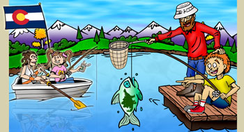 Colorado fishing and fly-fishing illustration